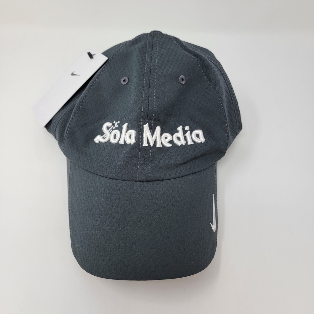 NWT Nike Heritage86 Golf Hat Cap Gray Mesh Dri-Fit Swoosh Embroidered Sola Media - Picture 6 of 14
